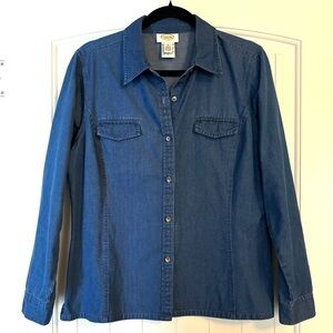 Talbots Women’s Denim Jean Button Front Shirt